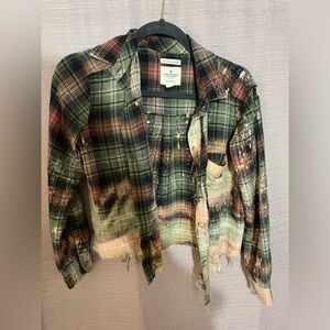Flannel crop top